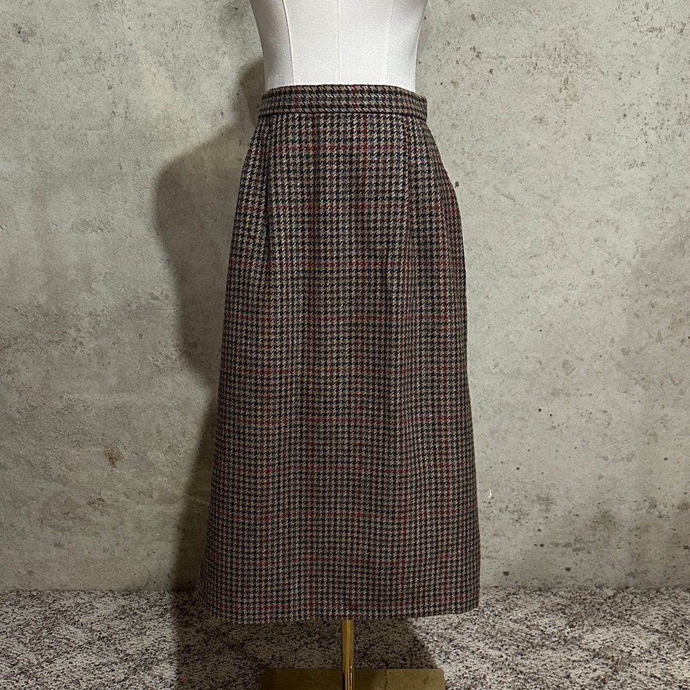 Vintage 70s/80s Harrington Square Wool-Blend High-Waisted Skirt | Size 14